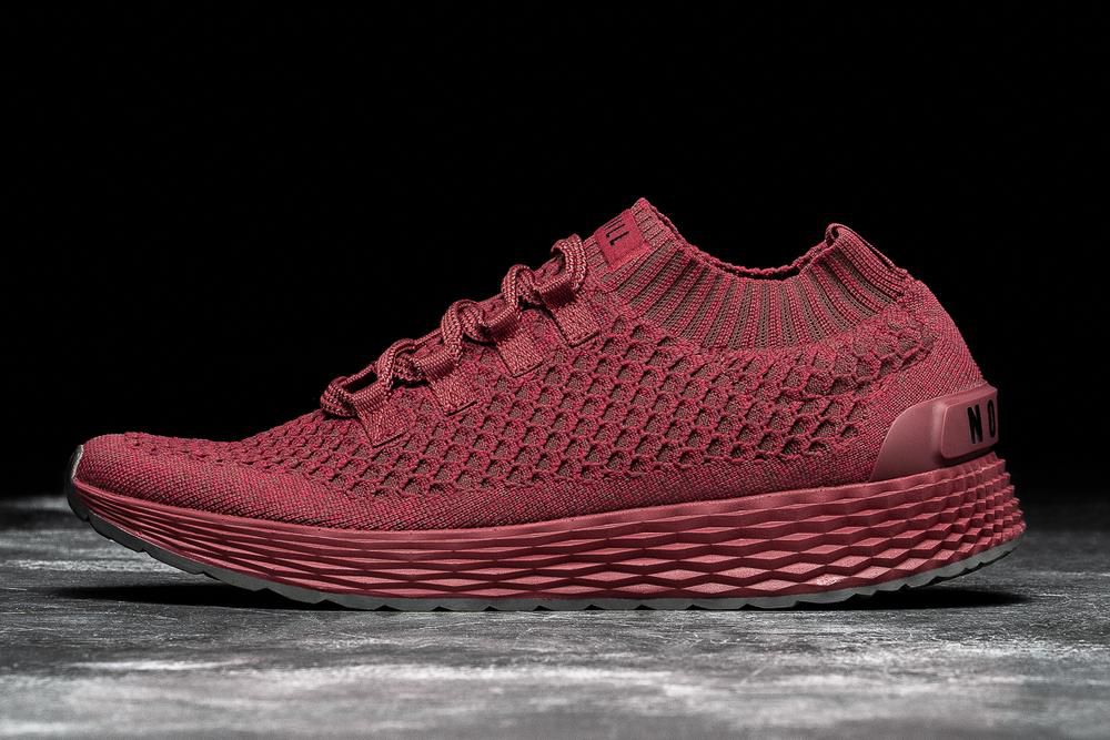 NOBULL Tenisice Muške - Nobull Crimson Knit Crvene (706251-SAH)